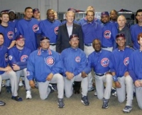 Reuters Photo: President Bush with the Chicago Cubs on opening day of the season