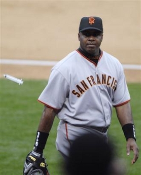 Barry Bonds get a syringe thrown at him during opening day