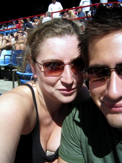 Rebecca and I at a Vancouver Canadians baseball game