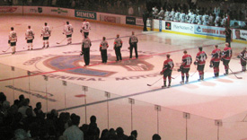 The national anthems at the game we went to against the Chicago Blackhawks last season