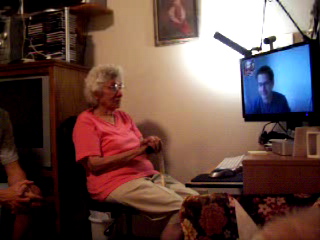 Talking to Grandma during her visit in Iowa via iChat