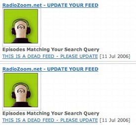 The dead feeds showing up on Podshow, and I never submitted them